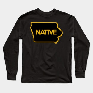Iowa Native Sticker Long Sleeve T-Shirt